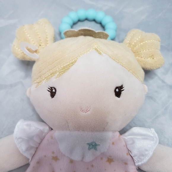 Douglas Baby Princess Doll Lovie Lovey Pink Blonde Girl with Teether Comfort EUC - Picture 2 of 11